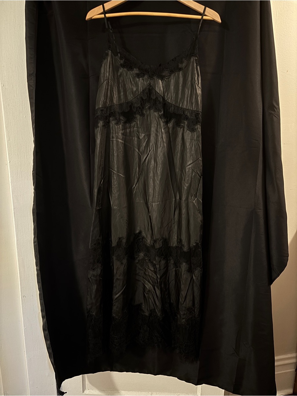 Robert Rodriguez Black Lace-Trim Slip